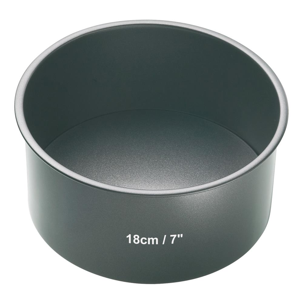 Bakemaster Loose Base Round Cake Pan 18x8cm